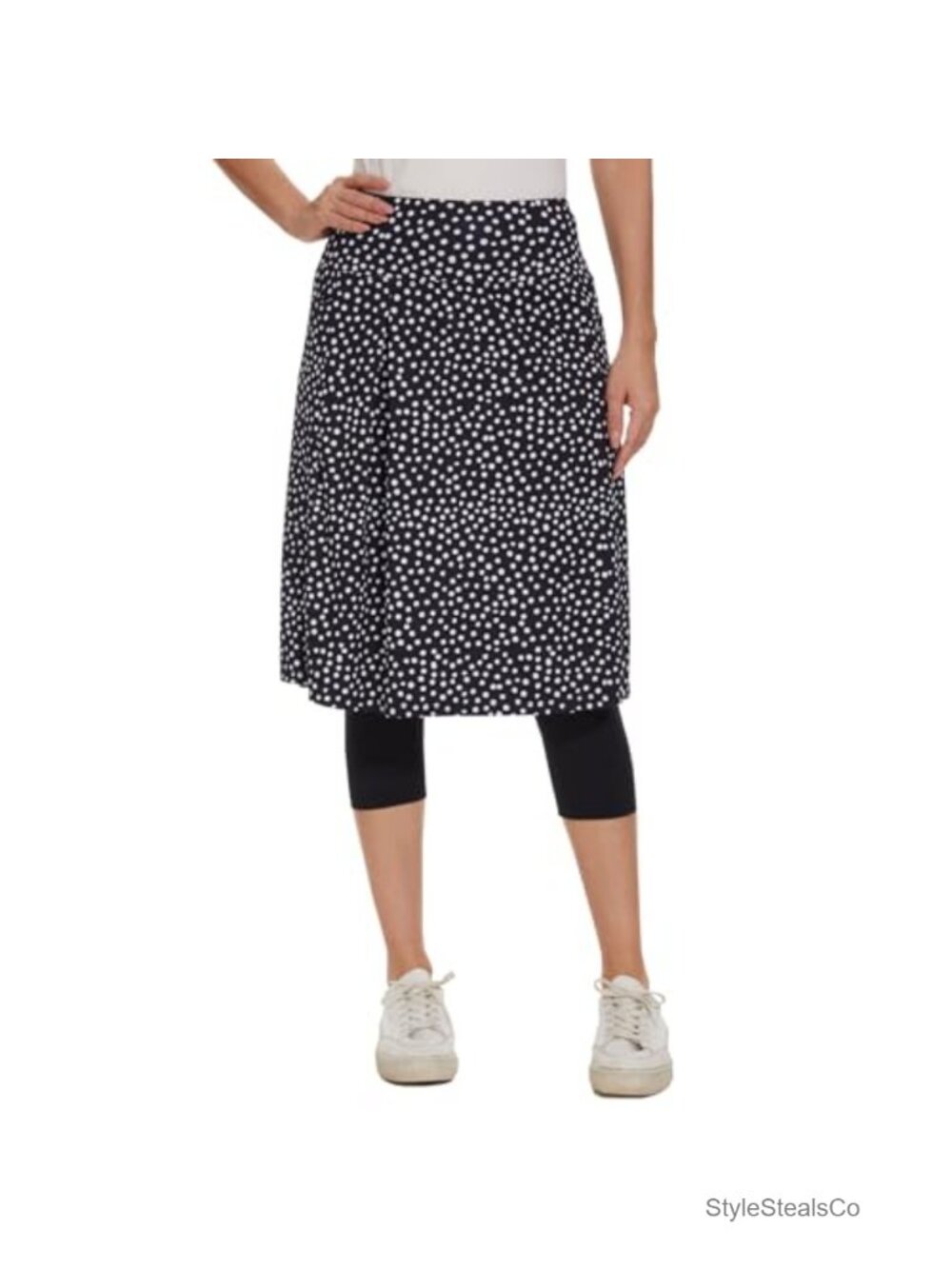 Women's Athletic Skort with Pockets, Knee Length Drawstring